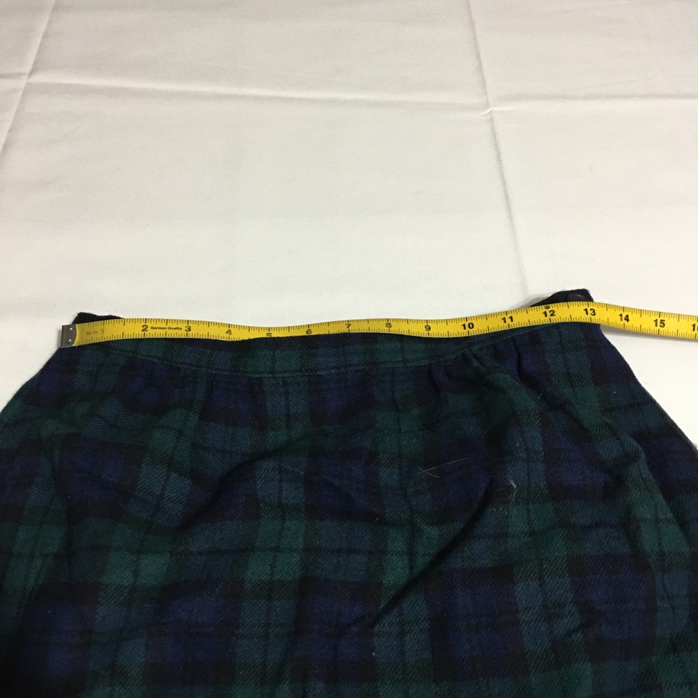 Pendleton Womens Wool Skirt 10 Green Blue Black Watch Tartan Plaid Midi - Picture 6 of 7